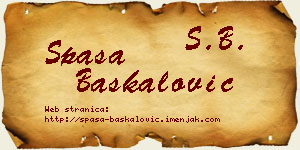 Spasa Baškalović vizit kartica